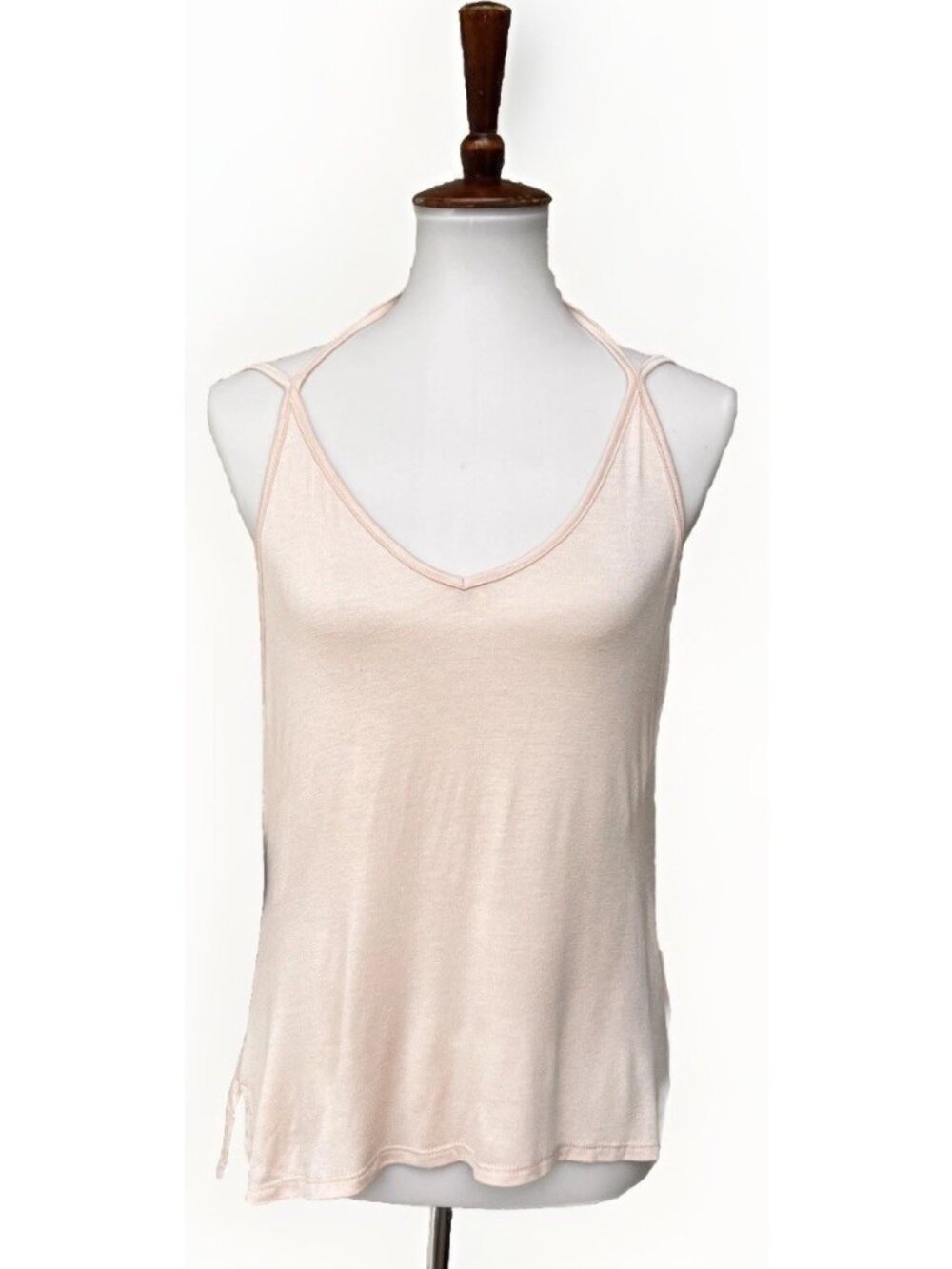 Nasty Gal Womens Beige Halter Cutout Open Back Tank Top Size S USA Made